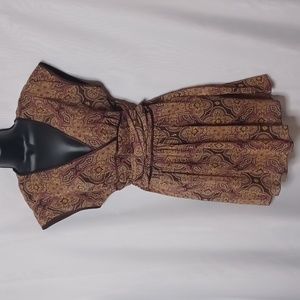 TRINA TURK Los Angeles Multi-Color Silk V-Neck Mini Dress. Size M